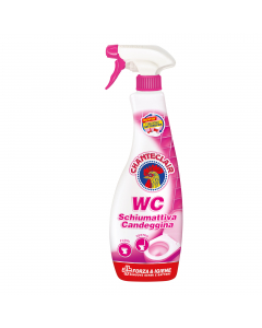 Ideale per la cura completa del  wc. La sua speciale formula con Candeggina ha una piacevole texture in schiuma che aderisce alle pareti verticali del wc e agisce efficacemente sbiancando e deodorando le aree trattate per una pulizia DENTRO E FUORI nel ri