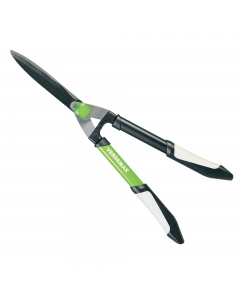 Tagliasiepi con lame ondulate in acciaio rivestite in teflon. Manici in alluminio con impugnatura ergonomica. Lunghezza totale 62cm. Lunghezza lame 23cm - peso 1000g.