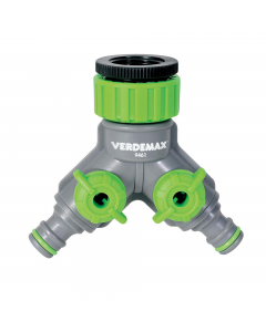 Raccordo rubinetto 3/4”-1" a 2 uscite regolabili.