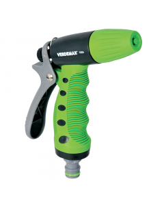 Pistola per irrigazione resistente agli urti agli agenti atmosferici e ai raggi UV. Impugnatura ergonomica. Corpo in plastica. Irrigazione a spruzzo regolabile.