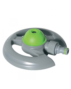 Irrigatore a spruzzo in materiale plastico antiurto, silenzioso e semplice da usare. Irrigazione circolare con spruzzo fino a 8m per per coprire una superficie di 50mq.