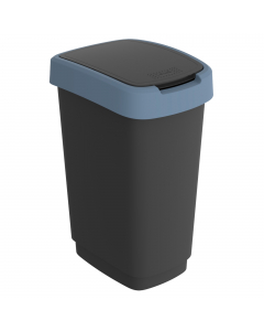 Pattumiera in PPL con doppia apertura: tradizionale su perno posteriore o basculante. Portasacchetti nascosto. Disponibili in  più colori che permettono la differenziazione della raccolta. Pattumiera 50Lt - 40,1x29,8x60,2cm. Prodotto in Svizzera.