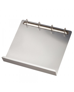 Supporto con retro magnetico per esporre grandi quantità di documenti facilmente sfogliabili e removili dotato di ampio piano di appoggio e supporto per penne. Dotato di 4 anelli standard, può essere utilizzato con buste perforate, fogli perforati o le sp
