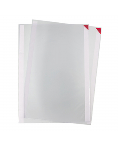 Robuste cartelline a L in PVC con retro adesivo, apertura a L e chiusura tramite magnete angolare rosso. Confezione da 5 pezzi, capaictà 10 fogli. Removibile e riutilizzabile. Dimensione: F.to A4 23,2x32,2cm. Colore rosso.