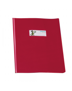 Copriquaderni in PVC lucido 220my, formato A5. Dotato di alette salvapagina in PVC seta 120my e patelle interne in PVC cristallo 120my. Tasca porta nome personalizzabile.