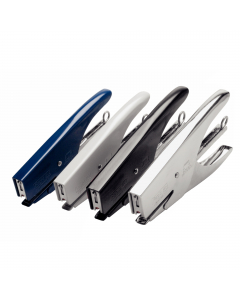 Cucitrice a pinza realizzata totalmente in acciaio con trattamento per la verniciatura a spruzzo. Impugnatura ergonomica. Maneggevole, per casa e ufficio. Capacità carica posteriore: 200 punti. Capacità di cucitura fino a 15fogli. Profondità cucitura 42mm