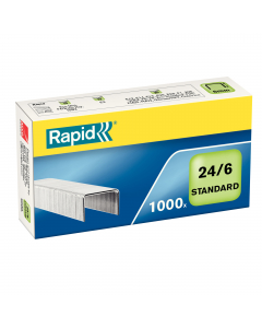 Punto in metallo zincato per cucitrici R1 - R15 - R12/30 - R12/40 - R12. Capacità 2-20fogli. Confezione da 20 scatole.