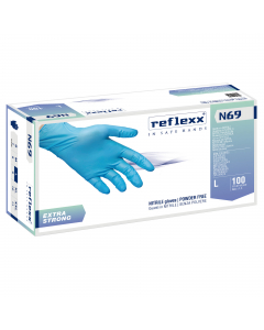 È un guanto estremamente versatile, ideale per l’uso in ogni tipo di industria manifatturiera. Grazie all’elevato spessore e alla estrema qualità del nitrile col quale è prodotto, Reflexx N69 è il mix perfetto tra resistenza chimica, robustezza meccanica 