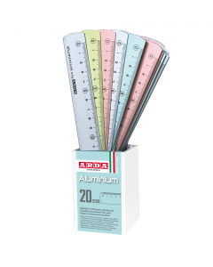Barattolo da 24 righelli in alluminio colorato da 20cm