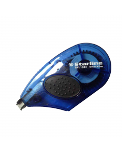 Correttore a nastro STARLINE con inserto gommato. Applicazione laterale.
Formato: 5mmx8mt
