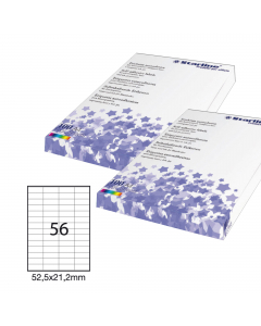 Etichette adesive bianche STARLINE utilizzabili con stampanti laser, inkjet o fotocopiatori. Adesivo permanente. Prive di margne di sicurezza lungo il perimetro. In scatola da 100 fogli formato A4. 

Caratteristiche di questo articolo:
• Codice: STL3018
•