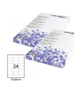Etichette adesive bianche STARLINE utilizzabili con stampanti laser, inkjet o fotocopiatori. Adesivo permanente. Prive di margne di sicurezza lungo il perimetro. In scatola da 100 fogli formato A4. 

Caratteristiche di questo articolo:
• Codice: STL3023
•