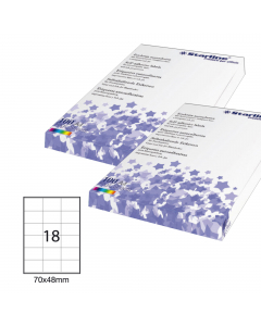 Etichette adesive bianche STARLINE utilizzabili con stampanti laser, inkjet o fotocopiatori. Adesivo permanente. Prive di margne di sicurezza lungo il perimetro. In scatola da 100 fogli formato A4. 

Caratteristiche di questo articolo:
• Codice: STL3026
•