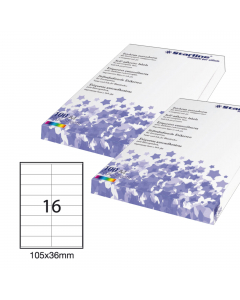 Etichette adesive bianche STARLINE utilizzabili con stampanti laser, inkjet o fotocopiatori. Adesivo permanente. Prive di margne di sicurezza lungo il perimetro. In scatola da 100 fogli formato A4. 

Caratteristiche di questo articolo:
• Codice: STL3027
•