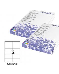 Etichette adesive bianche STARLINE utilizzabili con stampanti laser, inkjet o fotocopiatori. Adesivo permanente. Prive di margne di sicurezza lungo il perimetro. In scatola da 100 fogli formato A4. 

Caratteristiche di questo articolo:
• Codice: STL3030
•