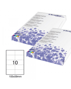 Etichette adesive bianche STARLINE utilizzabili con stampanti laser, inkjet o fotocopiatori. Adesivo permanente. Prive di margne di sicurezza lungo il perimetro. In scatola da 100 fogli formato A4. 

Caratteristiche di questo articolo:
• Codice: STL3031
•
