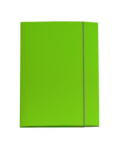 Cartella a 3 lembi Starline in cartone plastificato dai colori brillanti. Dorso cordonato. Chiusura con elastico di colore grigio chiaro. Struttura in cartoncino 600g/m² rivestito da una pellicola lucida in PP. Robusta e resistente ideale per conservare, 