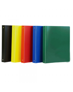Raccoglitore formato 22x30cm a 4 anelli tondi con copertina in in PP opaco 100% riciclato e riciclabile.

Caratteristiche di questo articolo:
• Materiale: polipropilene riciclato
• Colore: mix 4 colori (blu, rosso, verde, giallo)
• Formato utile: 22x30cm
