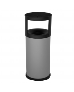 In acciaio verniciato. Ghiera superiore con griglia posacenere in acciaio verniciato nero rimovibile per permettere l'inserimento e lo svuotamento. Bordino inferiore antigraffio salva pavimento in plastica. 1kg di sabbia incluso. Dimensione: ØØ31x80cm.