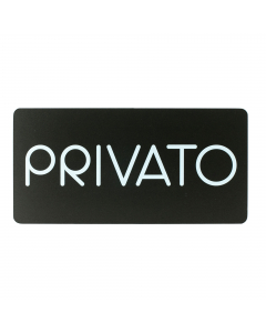 In PVC nero, spessore 3mm, con stampa bianca, ad inchiostro UV, dotati di biadesivo sul retro, per un fissaggio facile e resistente. Dimensione: 32,5 x 16cm. Colore: nero/bianco.