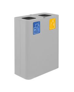 Contenitore in acciaio verniciato da 120Lt. Dimensioni: 60x30xH80cm. Kit con 5 pittogrammi magnetici inclusi.