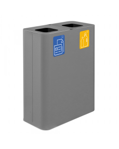 Contenitore in acciaio verniciato da 120Lt. Dimensioni: 60x30xH80cm. Kit con 5 pittogrammi magnetici inclusi.