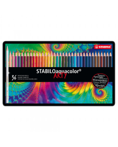 Pastello acquerellabile di alta qualità con colori intensi. Spessore del tratto 2,8mm. Ogni pastello ha il marchio CE. Elegante astuccio in metallo.