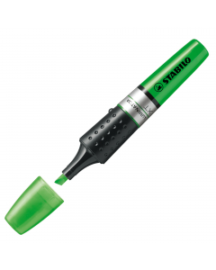 Inchiostro a base d'acqua. Serbatoio a vista XXL con indicatore d'inchiostro. Evidenzia fino a 500mt. Resiste 4 ore senza cappuccio. Due ampiezze di tratto 2-5mm.
Colore: verde.