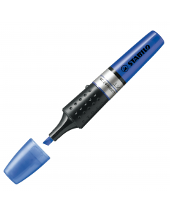 Inchiostro a base d'acqua. Serbatoio a vista XXL con indicatore d'inchiostro. Evidenzia fino a 500mt. Resiste 4 ore senza cappuccio. Due ampiezze di tratto 2-5mm.
Colore: blu.