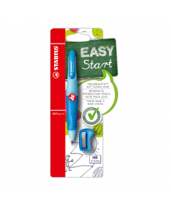 Portamine da 3,5mm con fusto ergonominco per la prima scrittura adatta per destromani e mancini. Confezione in tubo di plastica trasparente con temperamine.