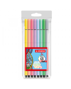 Astuccio 8 colori pastello assortiti. Il pennarello per eccellenza nei nuovi colori pastello. Una sensazione di scrittura ancora più piacevole, eccellente e rilassata. 
Intenso tratto di colore, ideale per colorare i dettagli e le superfici più grandi.
Am