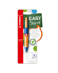 Portamine da 1.4mm con fusto ergonominco per la prima scrittura adatta per destromani. Non necessita del temperamine. mine HB ultra resistenti che non graffiano la carta. Confezione in tubo di plastica trasparente con 3 mine di ricambio.