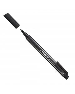 Fineliner con punta in nylon robusta. Inchiostro inodore a base d‘acqua. Tratto da 0,8 mm. Cappuccio ventilato. Resiste fino a 24 ore senza cappuccio. Dotato di comoda clip.
Punta 0,8mm. Colore: nero.