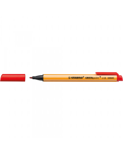 Pennarello con fusto composto al 87% da plastica riciclata. Punta in fibra resistente per scrivere e sottolineare con forza. Cappuccio e clip nel colore dell'inchiostro. 
Punta 0,8mm. Colore: rosso.