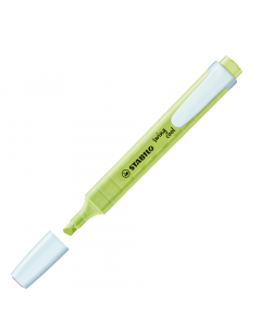 Inchiostro a base d'acqua. Fusto "salva-spazio" trasparente nel colore dell'inchiostro, pratica clip. Impugnatura opaca e antiscivolo. Cappuccio ventilato antisoffocamento. Tecnologia Anti-Dry-Out: resiste 4 ore senza cappuccio. 
Colore: pastel lime.