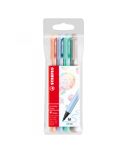 Astuccio 4 colori pastello assortiti. Una sensazione di scrittura ancora più piacevole, eccellente e rilassata. 
Ampiezza tratto 0,8mm.