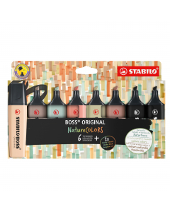 Evidenziatore stabilo boss pastel. Nuovi colori pastello per completare una gamma di successo. Per chi ama evidenziare con colori più delicati e alla moda. Doppia ampiezza di tratto 2+5mm. Tecnologia Stabilo Anti-Dry-Out: resiste fino a 4 ore senza cappuc