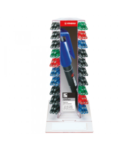 Penna per lucidi a inchiostro permanente - 150 pz assortiti in 3 punte e 3 colori: Superfi ne (S): 5 pz. rosso, 10 pz. blu, 25
pz. nero; Fine (F): 20 pz. rosso, 20 pz. blu, 30 pz. nero; Medio (M): 5 pz. rosso, 10 pz. blu, 25 pz. nero.