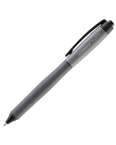 Penna roller a scatto ricaricabile. Design moderno, impugnatura extra-large in gomma anti-scivolo per una scrittura rilassata. Inchiostro gel super-scorrevole per una scrittura fluida. La finestra sul fusto permette di monitorare il livello d'inchiostro. 