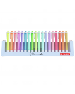 Inchiostro a base d'acqua. Fusto "salva-spazio" trasparente nel colore dell'inchiostro, pratica clip. Impugnatura opaca e antiscivolo. Cappuccio ventilato antisoffocamento. Tecnologia Anti-Dry-Out: resiste 4 ore senza cappuccio.