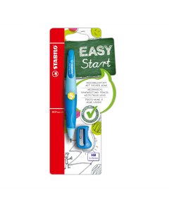 Portamine da 3,5mm con fusto ergonominco per la prima scrittura adatta per destromani e mancini. Confezione in tubo di plastica trasparente con temperamine.