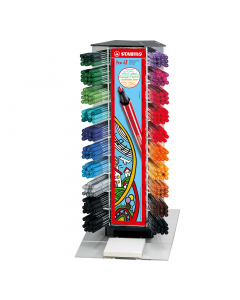 Pennarello STABILO PEN68 punta media. Display composto da 240pz assortiti in 20 colori: 6pz del 13-51-56-58-63-94-96, 12pz del 32-41-43-44-45-50-54-55-57-89, 18 pz. del 36; 24 pz. del 48; 36 pz. del 46.