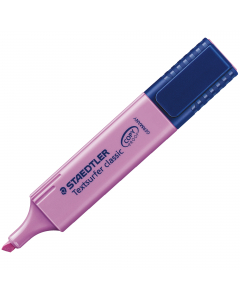 Evidenziatore TEXTSURFER CLASSIC. Inchiostro pigmentato lunga durata. Sistema INKJET SAFE. Asciugatura rapida. Cappuccio girevole per facile apertura dotato di clip. Ideale per carta, fax e copy. Punta scalpello. Colore viola.