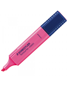 Evidenziatore TEXTSURFER CLASSIC. Inchiostro pigmentato lunga durata. Sistema INKJET SAFE. Asciugatura rapida. Cappuccio girevole per facile apertura dotato di clip. Ideale per carta, fax e copy. Punta scalpello. Colore fucsia.