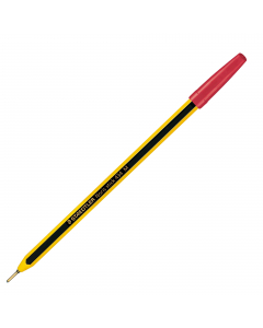 Le penne a sfera Noris Stick di Staedtler, sono penne con cappuccio ed estremità del colore dell’inchiostro. L'inconfondibile lungo puntale in ottone e il fusto esagonale giallo e nero permettono di scrivere in modo scorrevole, preciso e comodo. Inchiostr