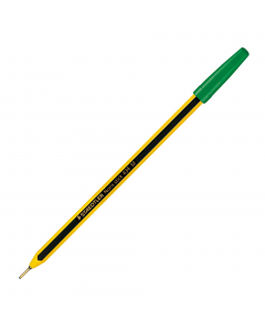 Le penne a sfera Noris Stick di Staedtler, sono penne con cappuccio ed estremità del colore dell’inchiostro. L'inconfondibile lungo puntale in ottone e il fusto esagonale giallo e nero permettono di scrivere in modo scorrevole, preciso e comodo. Inchiostr