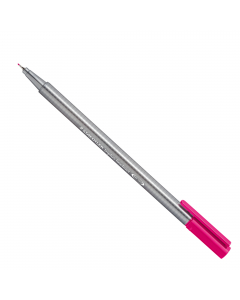 Fineliner con punta superfine tratto 0.3mm in metallo, fusto ergonomico triangolare in polipropilene, a garanzia di lunga durata. Inchiostro a base d'acqua e lavabile. Sistema Dry-safe: può rimanere per giorni senza cappuccio e non seccare.
Colore: magent