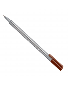 Fineliner con punta superfine tratto 0.3mm in metallo, fusto ergonomico triangolare in polipropilene, a garanzia di lunga durata. Inchiostro a base d'acqua e lavabile. Sistema Dry-safe: può rimanere per giorni senza cappuccio e non seccare.
Colore: marron