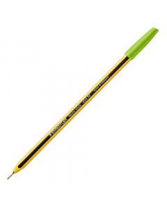 Le penne a sfera Noris Stick di Staedtler, sono penne con cappuccio ed estremità del colore dell’inchiostro. L'inconfondibile lungo puntale in ottone e il fusto esagonale giallo e nero permettono di scrivere in modo scorrevole, preciso e comodo. Inchiostr