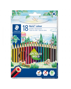 Matita colorata colori brillanti, superficie anti scivolo, morbida e vellutata. Maggiore resistenza alla rottura, design attraente a strisce. Legno certificato PEFC proveniente da foreste a gestione sostenibili.